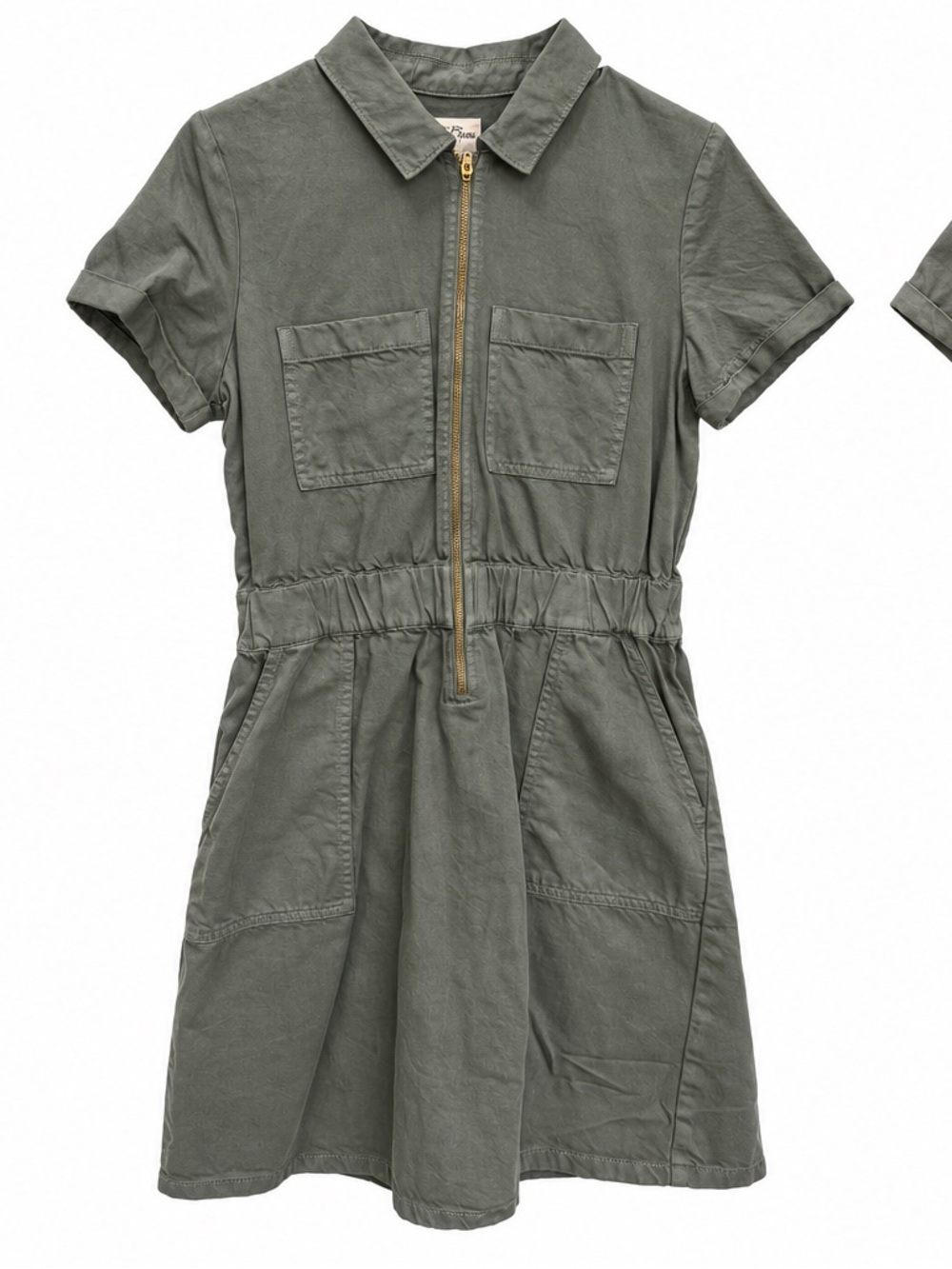 J.Crew Olive Green Zip-Front Utility Dress โ Size 4